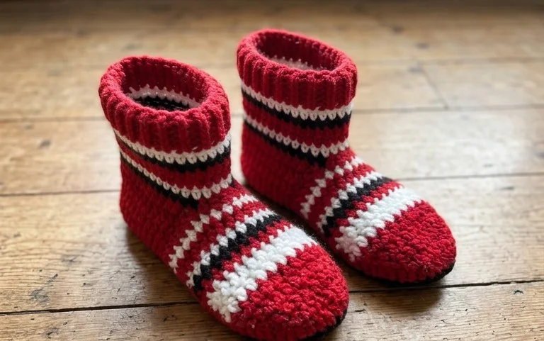 Crochet Christmas Adult Slippers: Free Easy Patterns