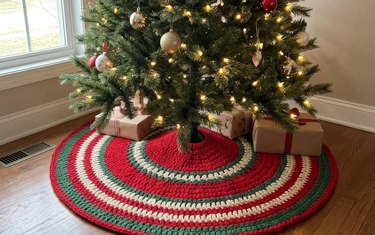 10 Free Crochet Christmas Tree Skirt Patterns for Beginners
