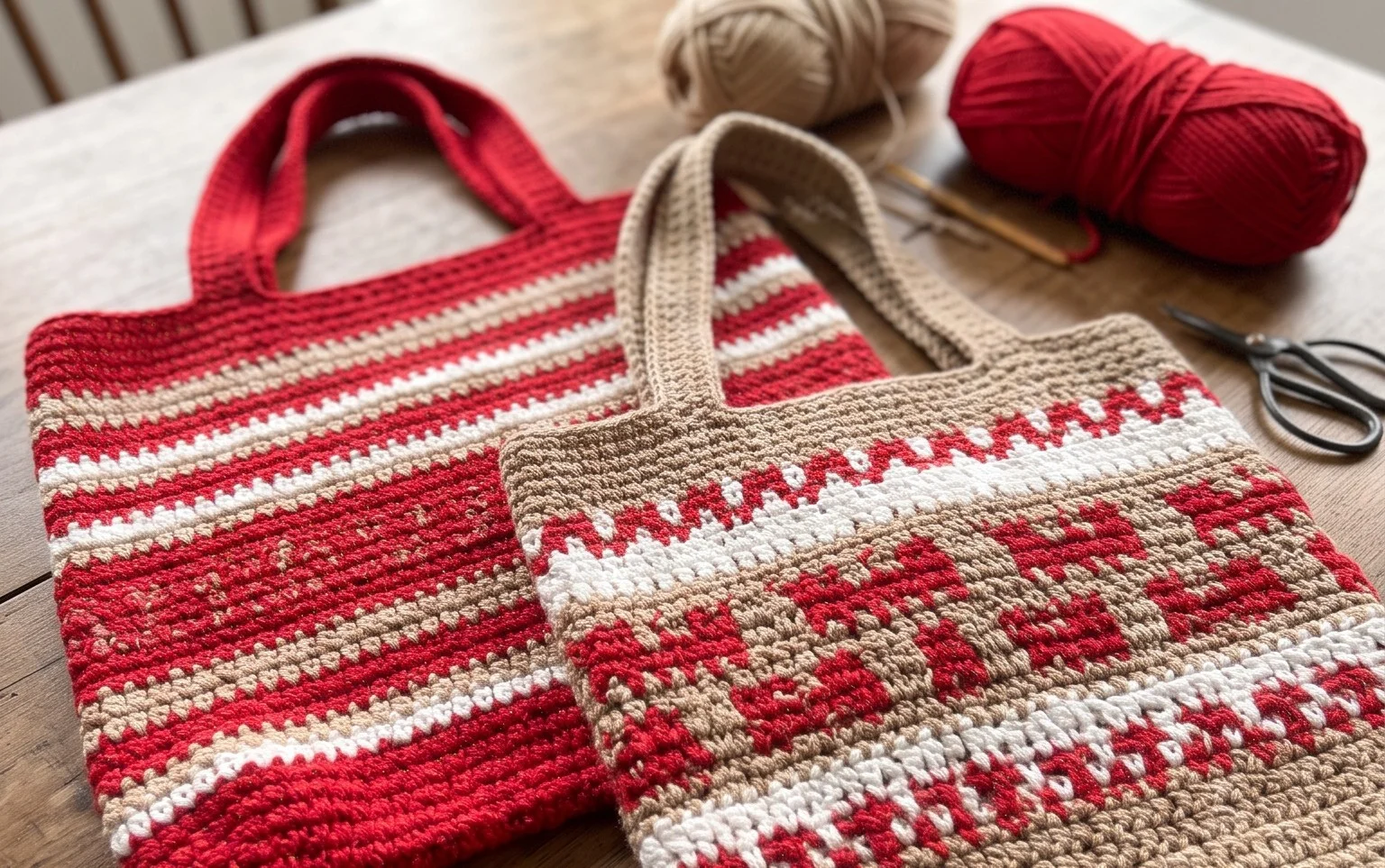Easy Christmas Tote Bags: Free Crochet Pattern to Make
