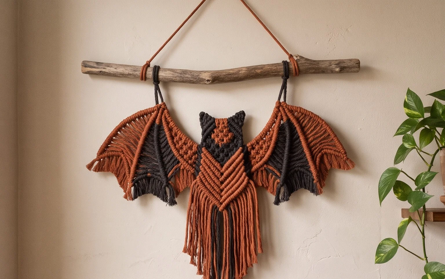 7 Free Macrame Bat Wall Hanging Patterns for Halloween